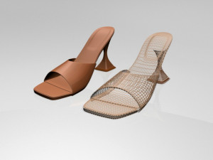 square-toe spool-heel sandals 02 3D Modell