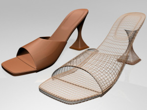 square-toe spool-heel sandals 02 3D Modell