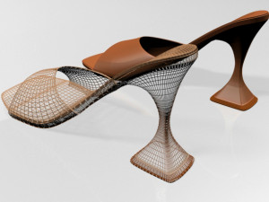 square-toe spool-heel sandals 02 3D Modell