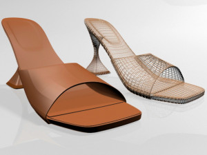 square-toe spool-heel sandals 02 3D Modell