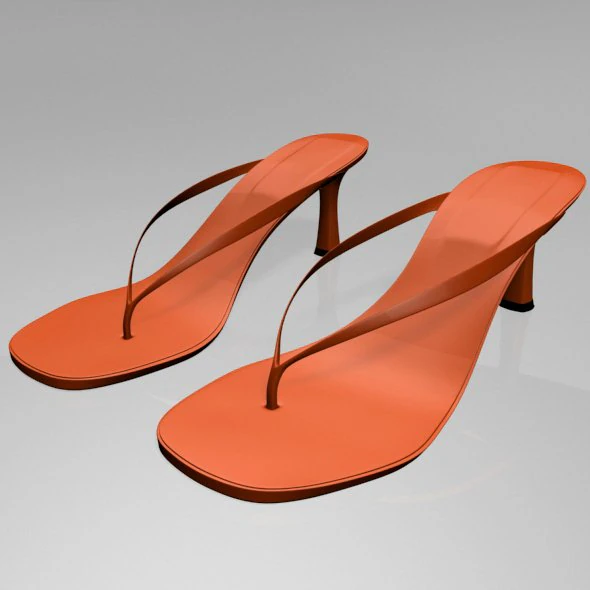 Thong spool-heel sandals 01 3D Model .c4d .max .obj .3ds .fbx .stl .blend