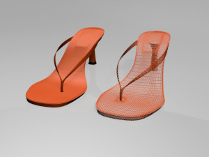 thong spool-heel sandals 01 Modelo 3D