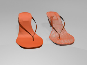 thong spool-heel sandals 01 Modelo 3D
