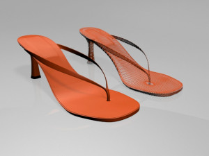thong spool-heel sandals 01 Modelo 3D