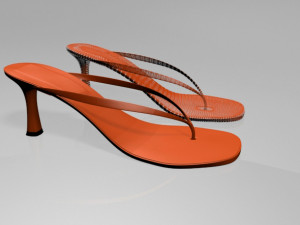 thong spool-heel sandals 01 Modelo 3D