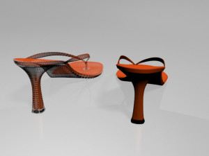 thong spool-heel sandals 01 Modelo 3D