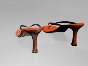 thong spool-heel sandals 01 Modelo 3D