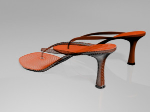 thong spool-heel sandals 01 Modelo 3D