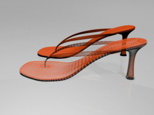 thong spool-heel sandals 01 Modelo 3D