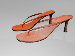 thong spool-heel sandals 01 Modelo 3D