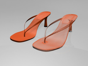 thong spool-heel sandals 01 Modelo 3D