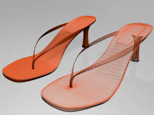 thong spool-heel sandals 01 Modelo 3D