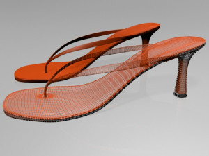 thong spool-heel sandals 01 Modelo 3D