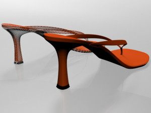 thong spool-heel sandals 01 Modelo 3D