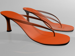 thong spool-heel sandals 01 Modelo 3D