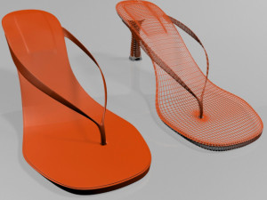 thong spool-heel sandals 01 Modelo 3D