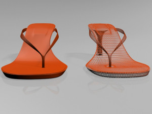 thong spool-heel sandals 01 Modelo 3D