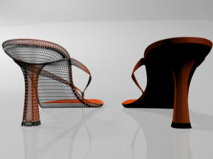 thong spool-heel sandals 01 Modelo 3D