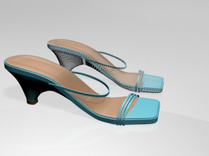 square-toe high-heel strappy sandals 01 3D Модель