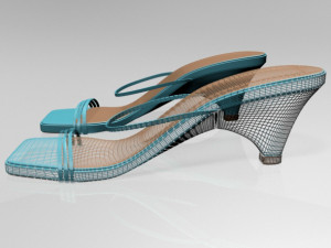 square-toe high-heel strappy sandals 01 3D Модель