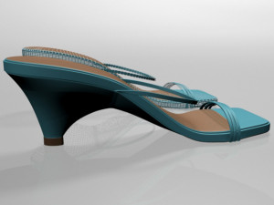 square-toe high-heel strappy sandals 01 3D Модель
