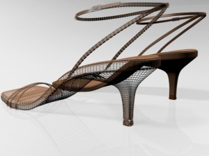 Square-toe strappy stiletto sandals 02 Modelo 3D