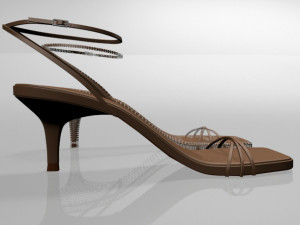 Square-toe strappy stiletto sandals 02 Modelo 3D