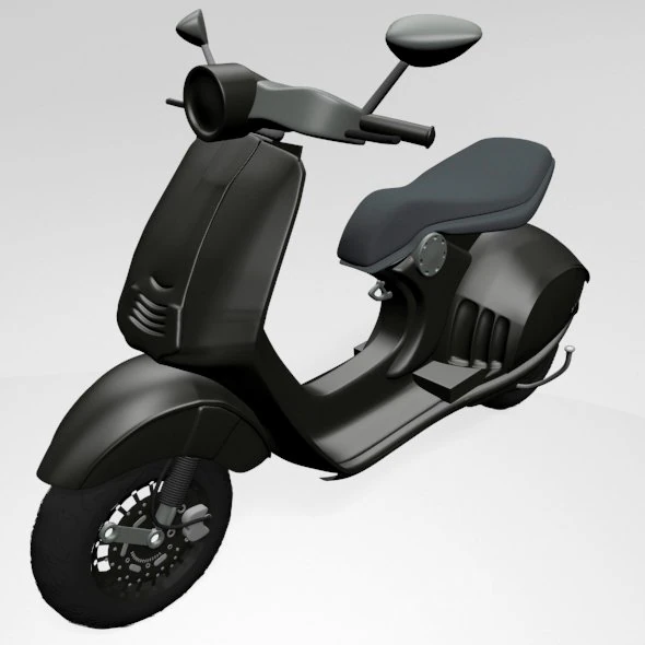 Vespa scooter 01 3D Model .c4d .max .obj .3ds .fbx .stl .blend 
