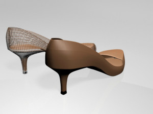 Pointed-toe stiletto sandals 01 3D Model