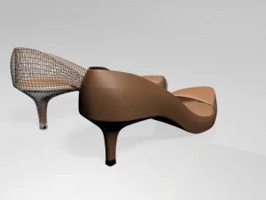 Pointed-toe stiletto sandals 01 3D Model