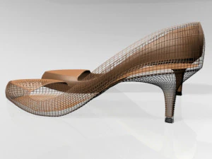 Pointed-toe stiletto sandals 01 3D Model