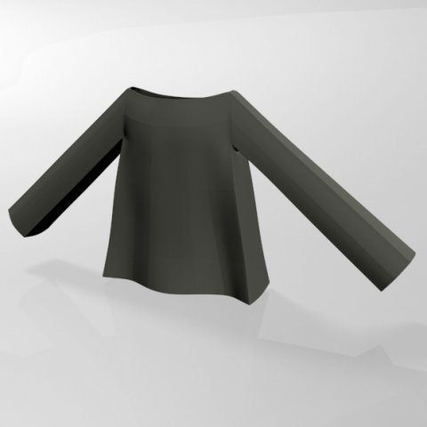 Boat-neck top 01 3D Model .c4d .max .obj .3ds .fbx .stl .blend
