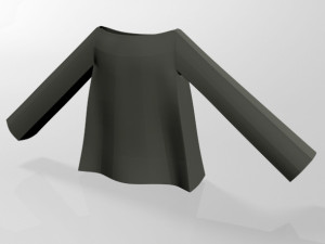 boat-neck top 01 Modello 3D
