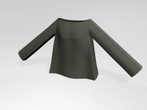 Boat-neck top 01 3D Model