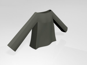 Boat-neck top 01 3D Model