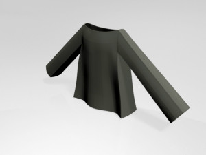 Boat-neck top 01 3D Model