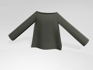 Boat-neck top 01 3D Model