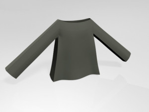 Boat-neck top 01 3D Model