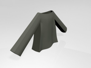 Boat-neck top 01 3D Model