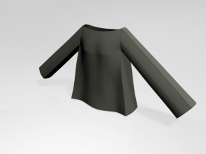 Boat-neck top 01 3D Model