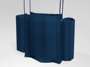 Ruffle cold-shoulder blouse 01 3D Model