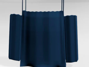 Ruffle cold-shoulder blouse 01 3D Model