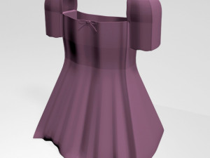 square-neck short-sleeve mini a-line dress 01 3D Model