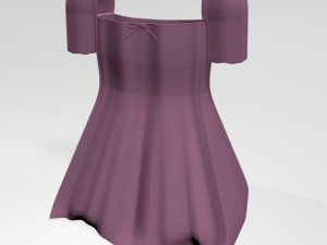 square-neck short-sleeve mini a-line dress 01 Modèle 3D
