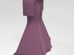Square-neck short-sleeve mini a-line dress 01 3D Model