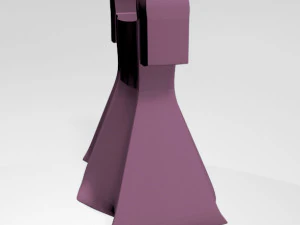 Square-neck short-sleeve mini a-line dress 01 3D Model
