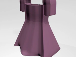 Square-neck short-sleeve mini a-line dress 01 3D Model