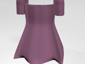 square-neck short-sleeve mini a-line dress 01 Modèle 3D