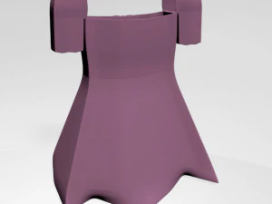 Square-neck short-sleeve mini a-line dress 01 3D Model