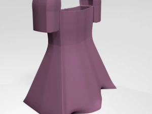 Square-neck short-sleeve mini a-line dress 01 3D Model